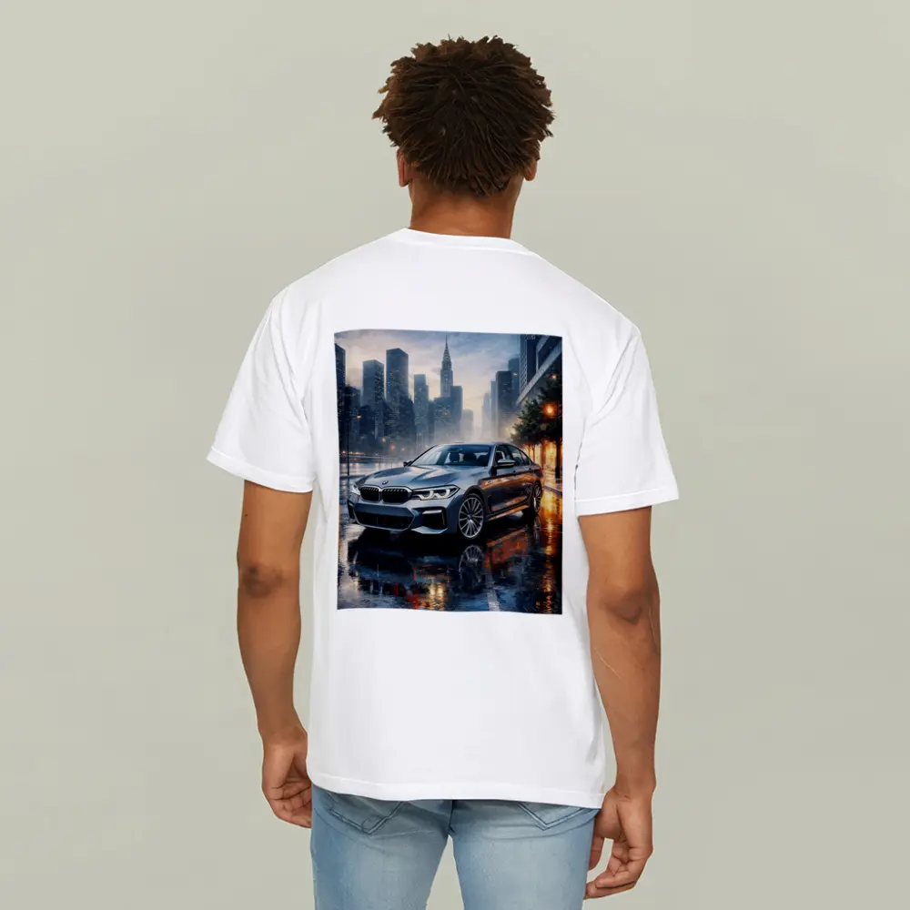 BMW 5 Series Rainy City Night Street – T-Shirts