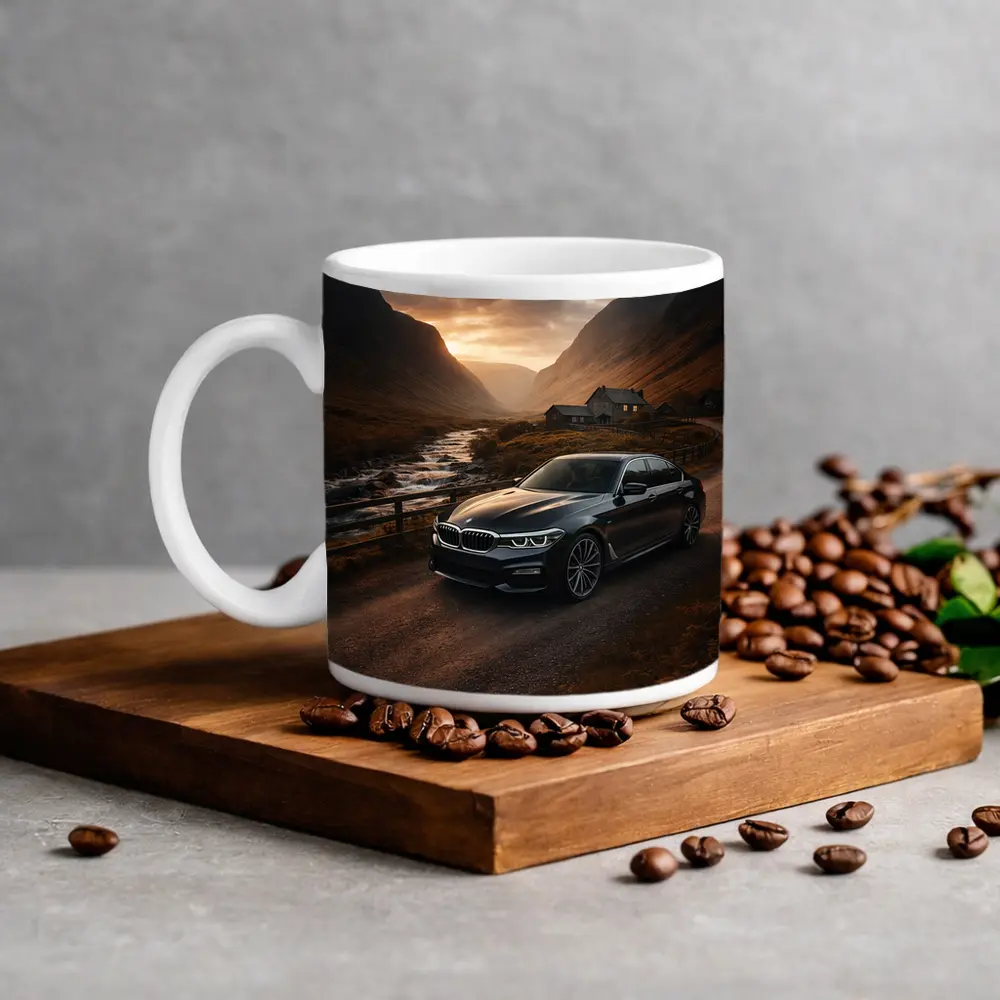 BMW Five Series Dark Scottish Highland Valley – Mugs