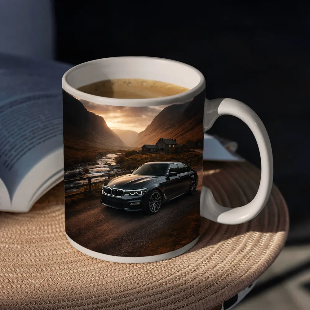 BMW Five Series Dark Scottish Highland Valley – Mugs