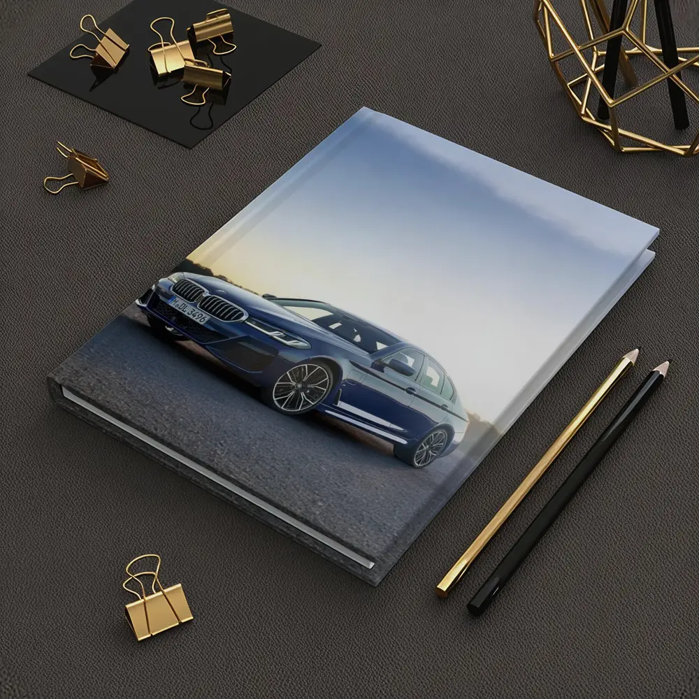 BMW 5 Series Blue Sedan Open Road – Notebooks