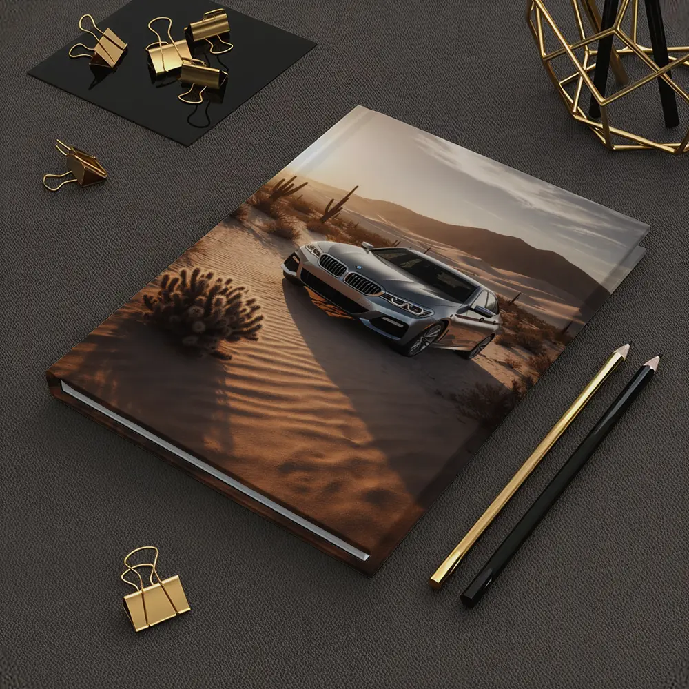 BMW 5 Series Silver Sedan Desert Sunset – Notebooks