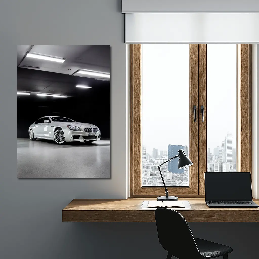 BMW Six Series Gran Coupe Garage Silver – Wall Art