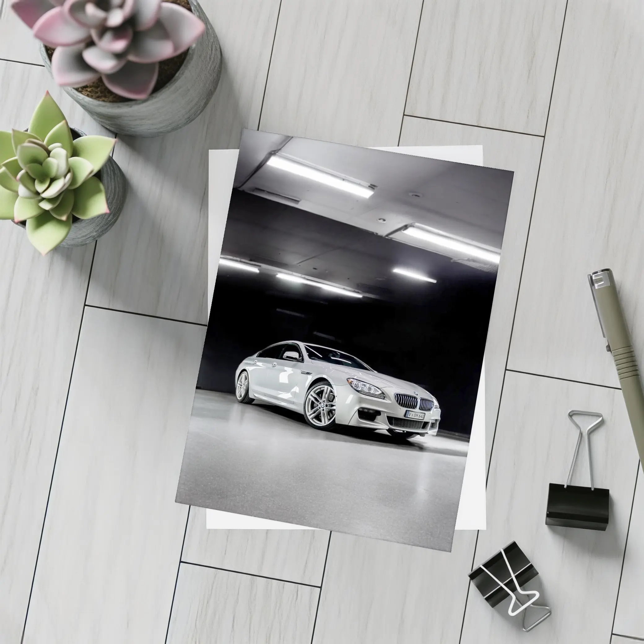 BMW Six Series Gran Coupe Garage Silver – Postcards