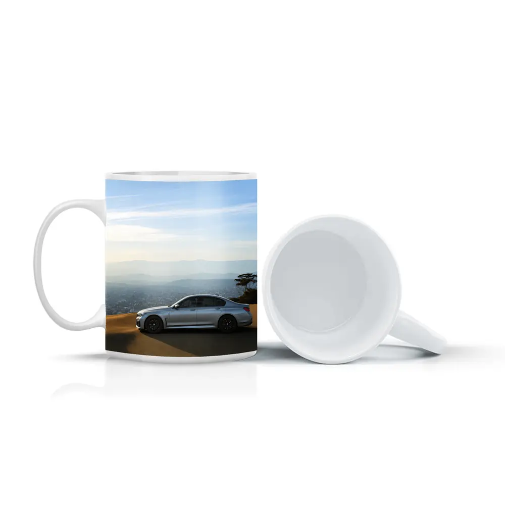 BMW 7 Series Silver Sedan City Overlook – Mugs