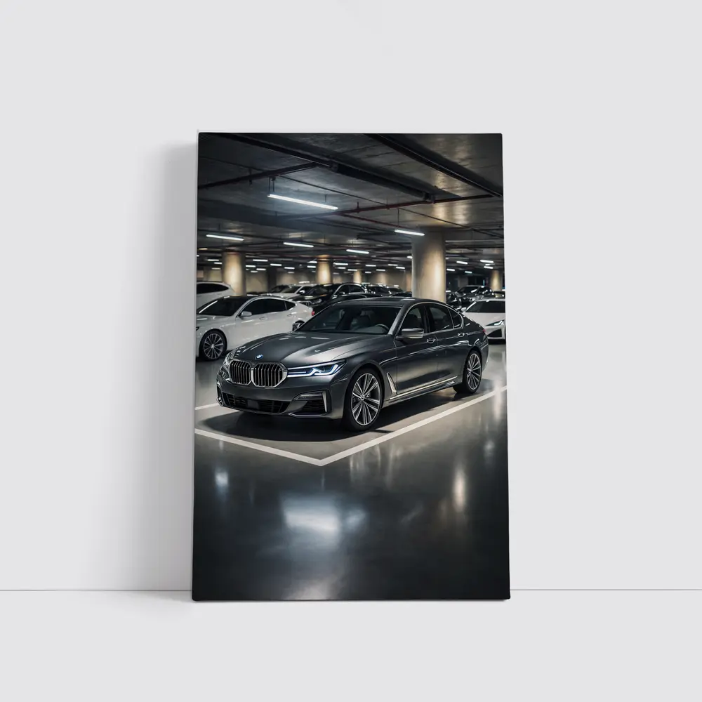 BMW Seven Series Parked In Underground Garage – Wall Art