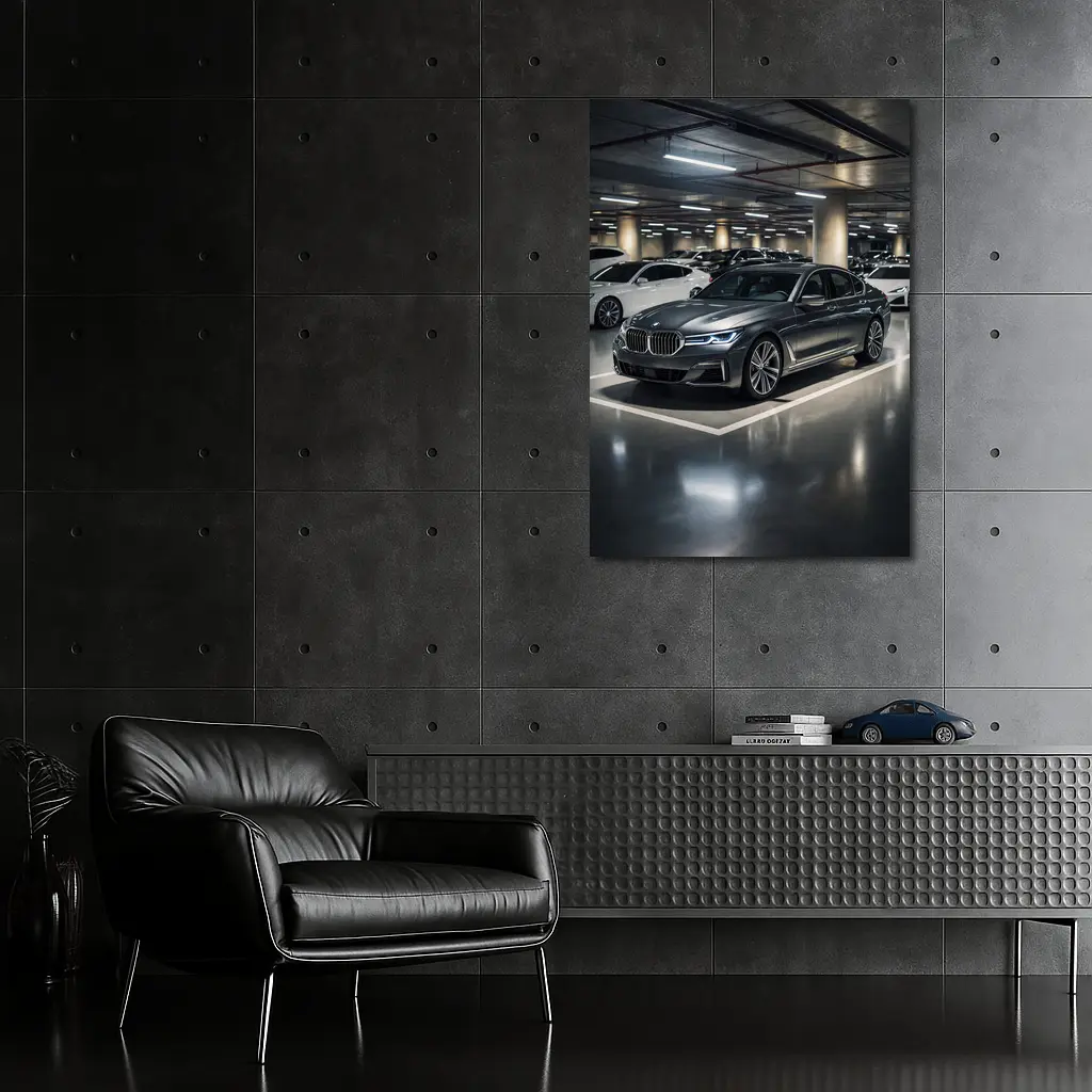 BMW Seven Series Parked In Underground Garage – Wall Art