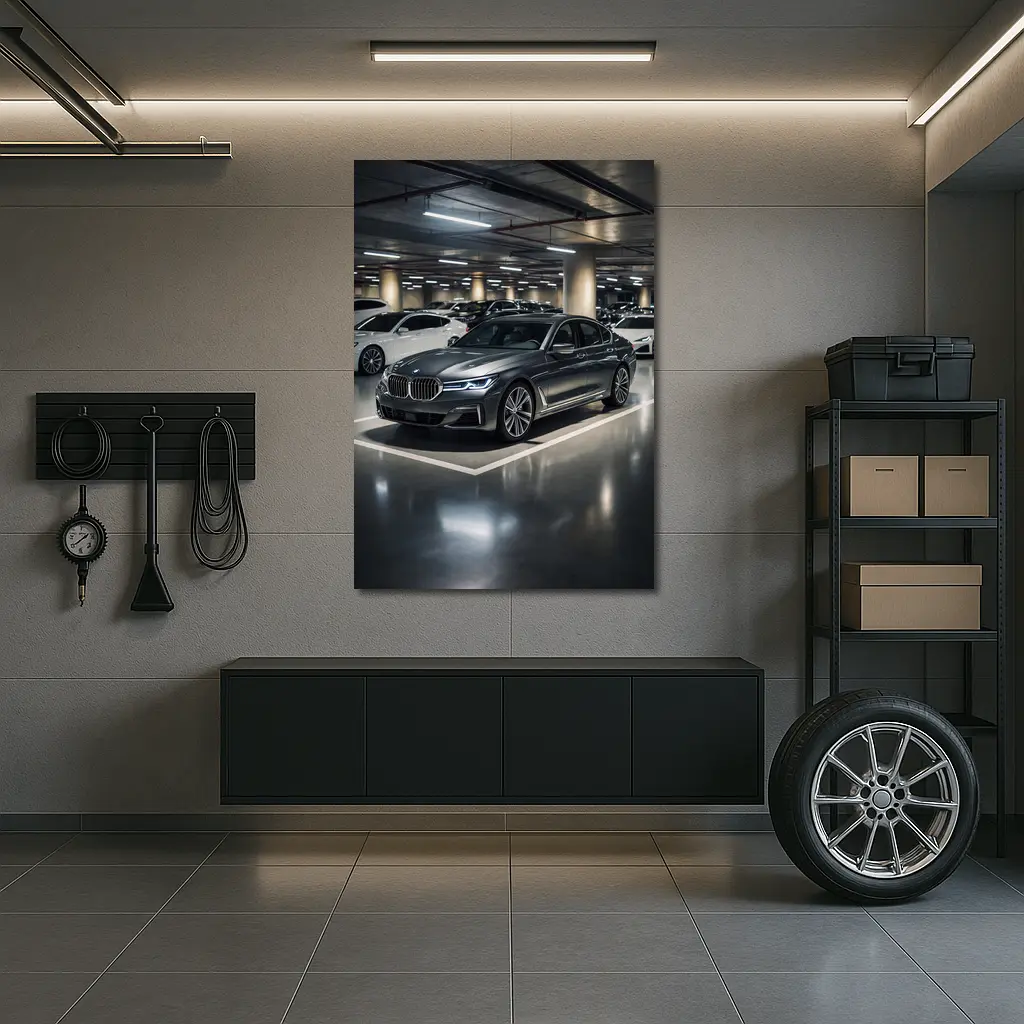 BMW Seven Series Parked In Underground Garage – Wall Art