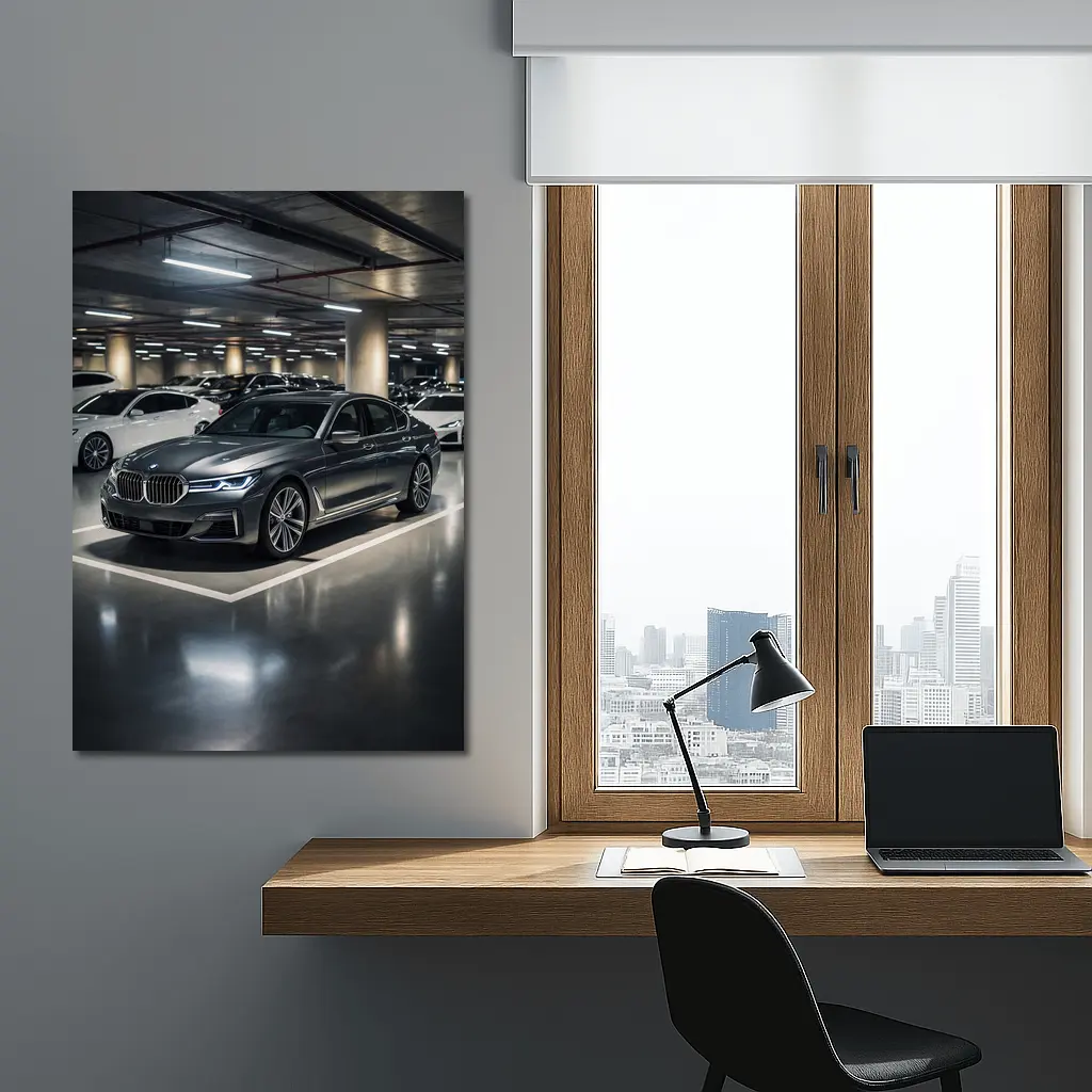 BMW Seven Series Parked In Underground Garage – Wall Art