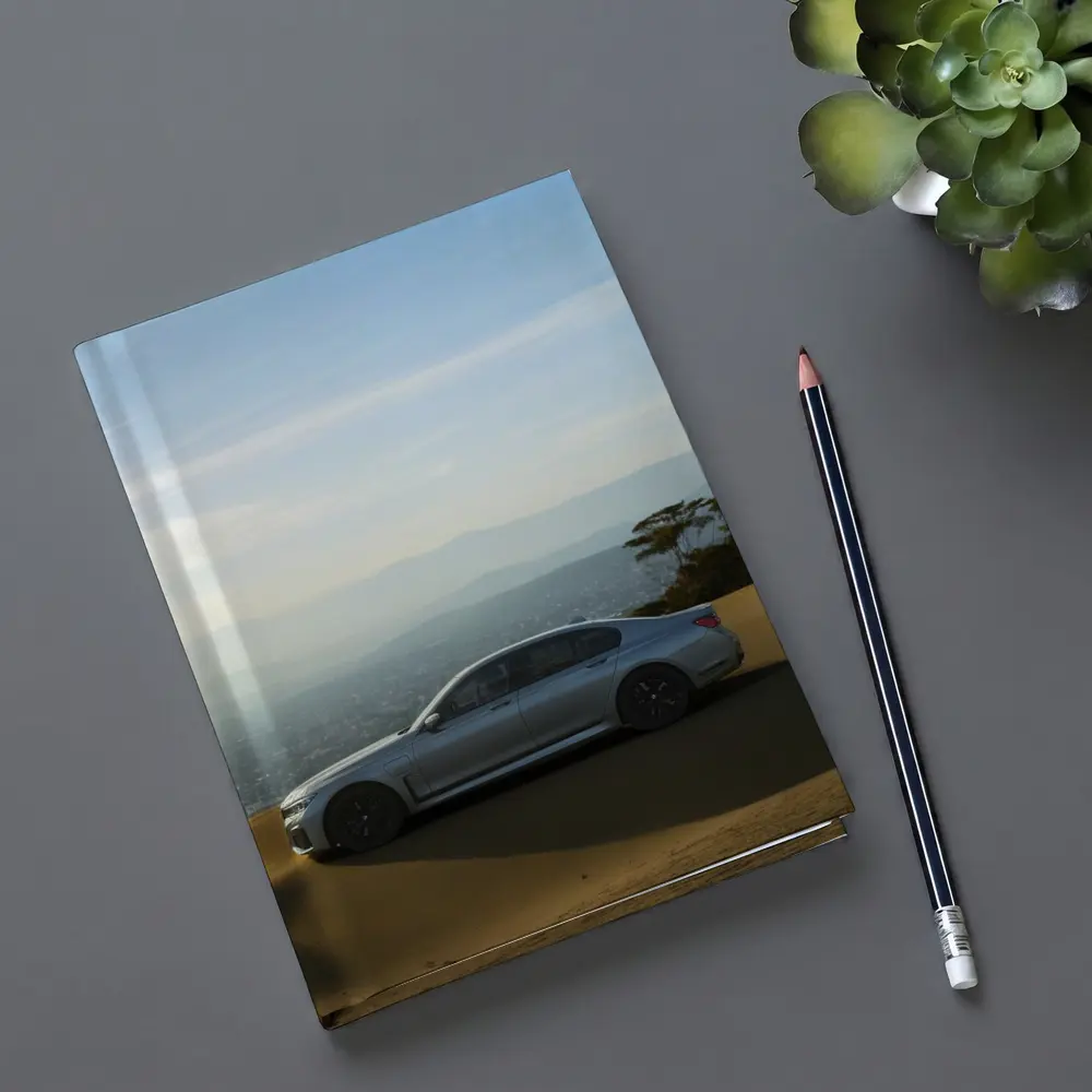 BMW 7 Series Silver Sedan Desert Overlook – Notebooks