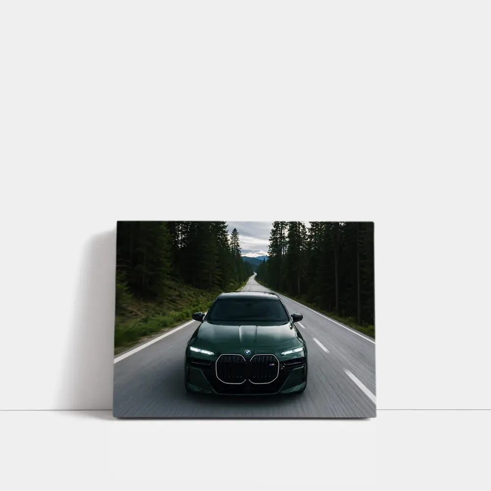 BMW 7 Series Green Forest Road Drive – Wall Art