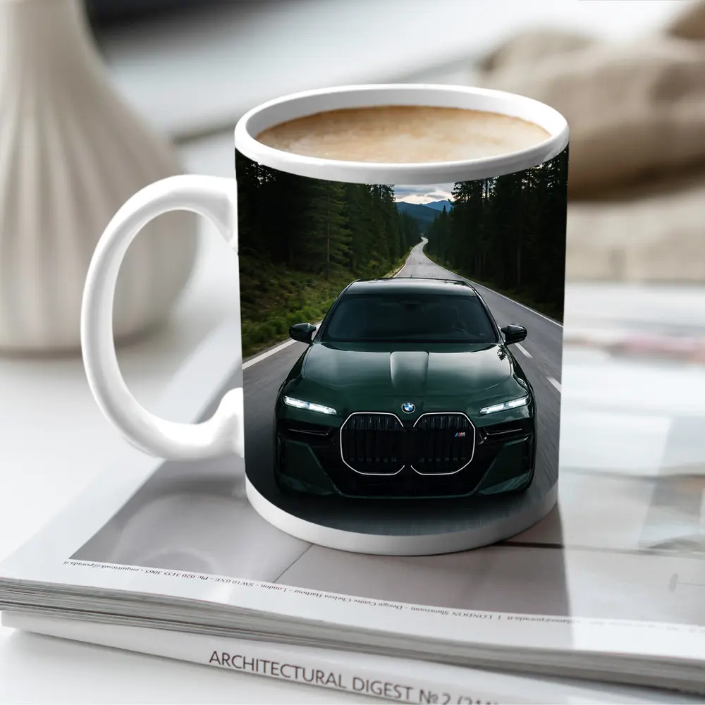BMW 7 Series Green Forest Road Drive – Mugs