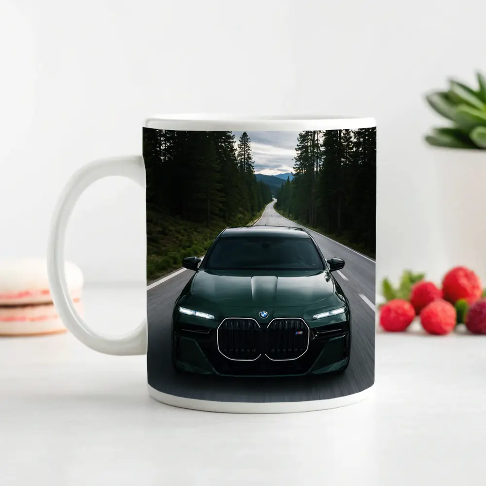 BMW 7 Series Green Forest Road Drive – Mugs