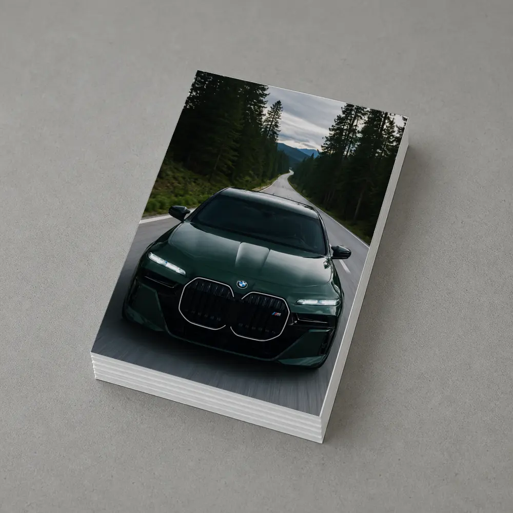 BMW 7 Series Green Forest Road Drive – Postcards