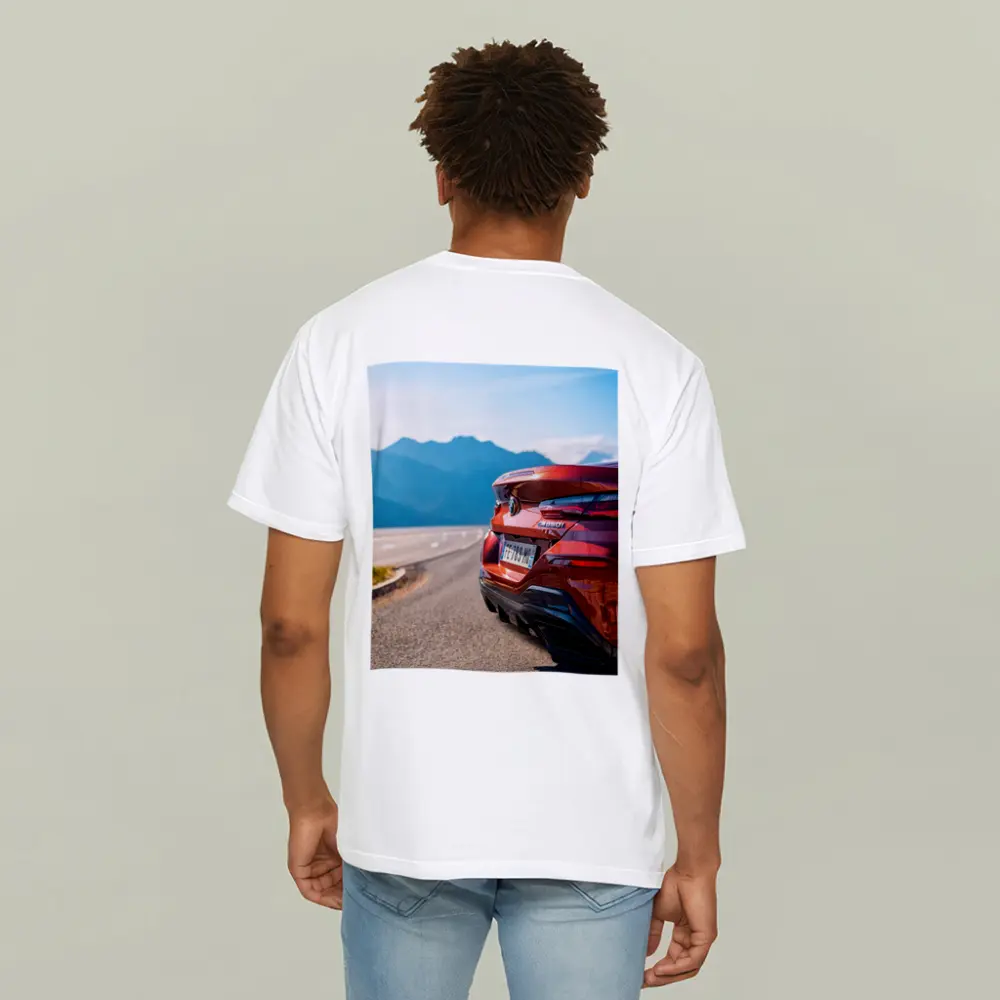 BMW M850i Rear Mountain Road View – T-Shirts