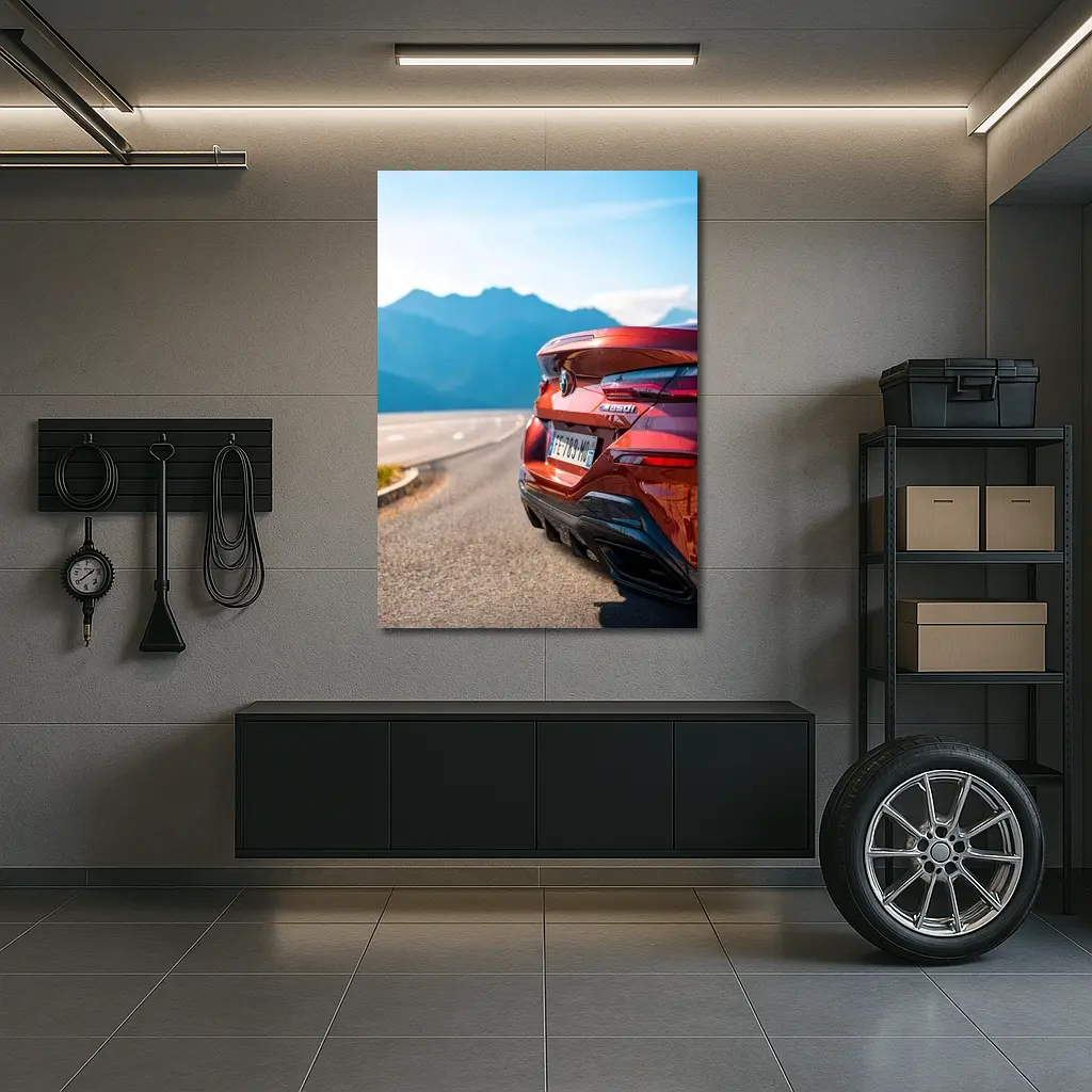 BMW M850i Rear Mountain Road View – Wall Art