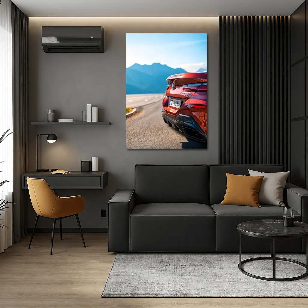 BMW M850i Rear Mountain Road View – Wall Art
