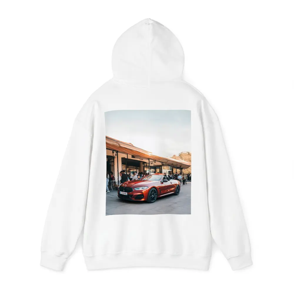 BMW M8 Convertible Parked Outside Cafe – Hoodies