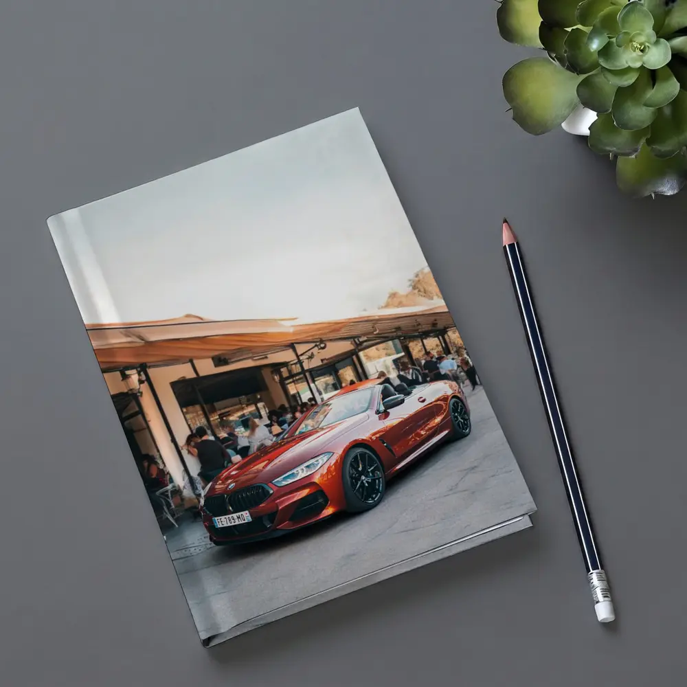 BMW M8 Convertible Parked Outside Cafe – Notebooks