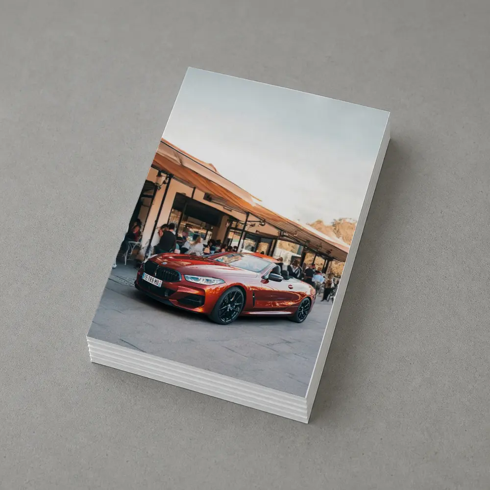 BMW M8 Convertible Parked Outside Cafe – Postcards