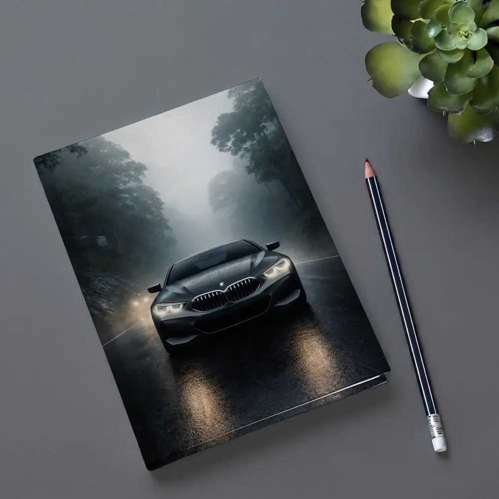 BMW 8 Series Front View Foggy Road – Notebooks