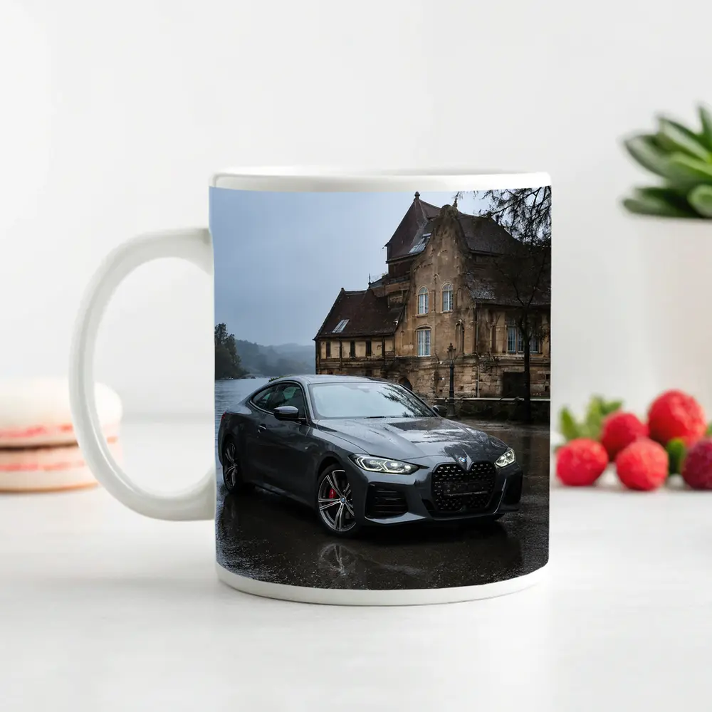 BMW 4 Series Coupe Rainy Castle Setting – Mugs