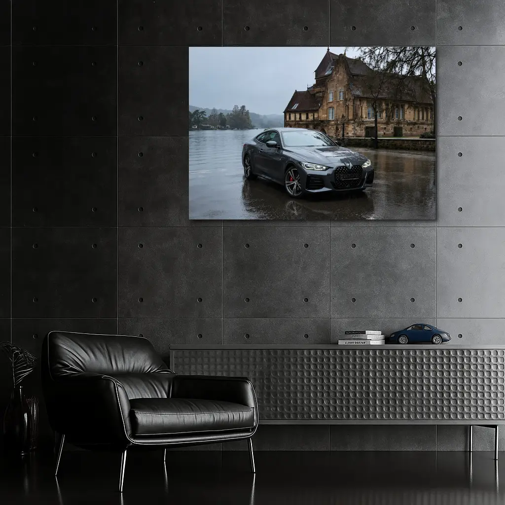 BMW 4 Series Coupe Rainy Castle Setting – Wall Art