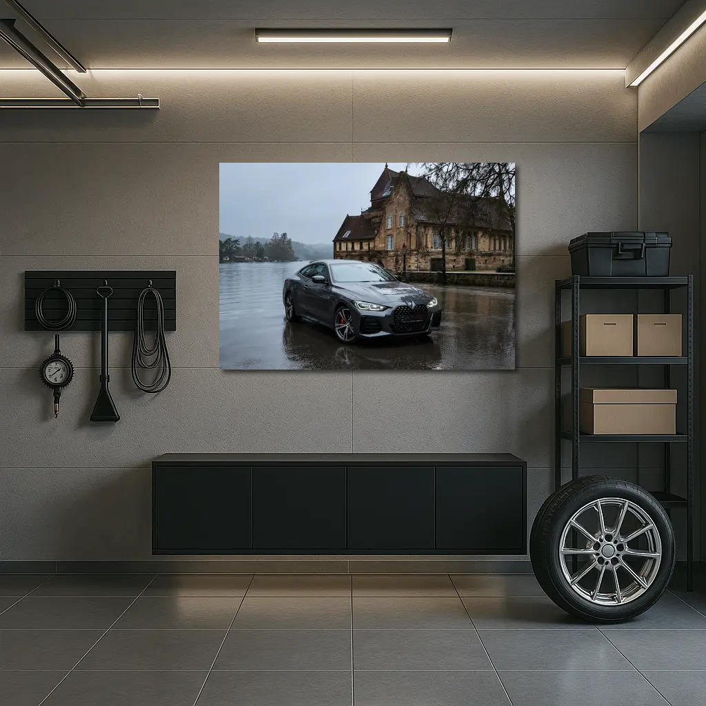 BMW 4 Series Coupe Rainy Castle Setting – Wall Art
