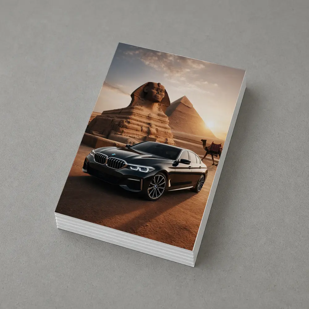 BMW 5 Series Black Egypt Pyramids Sphinx – Postcards