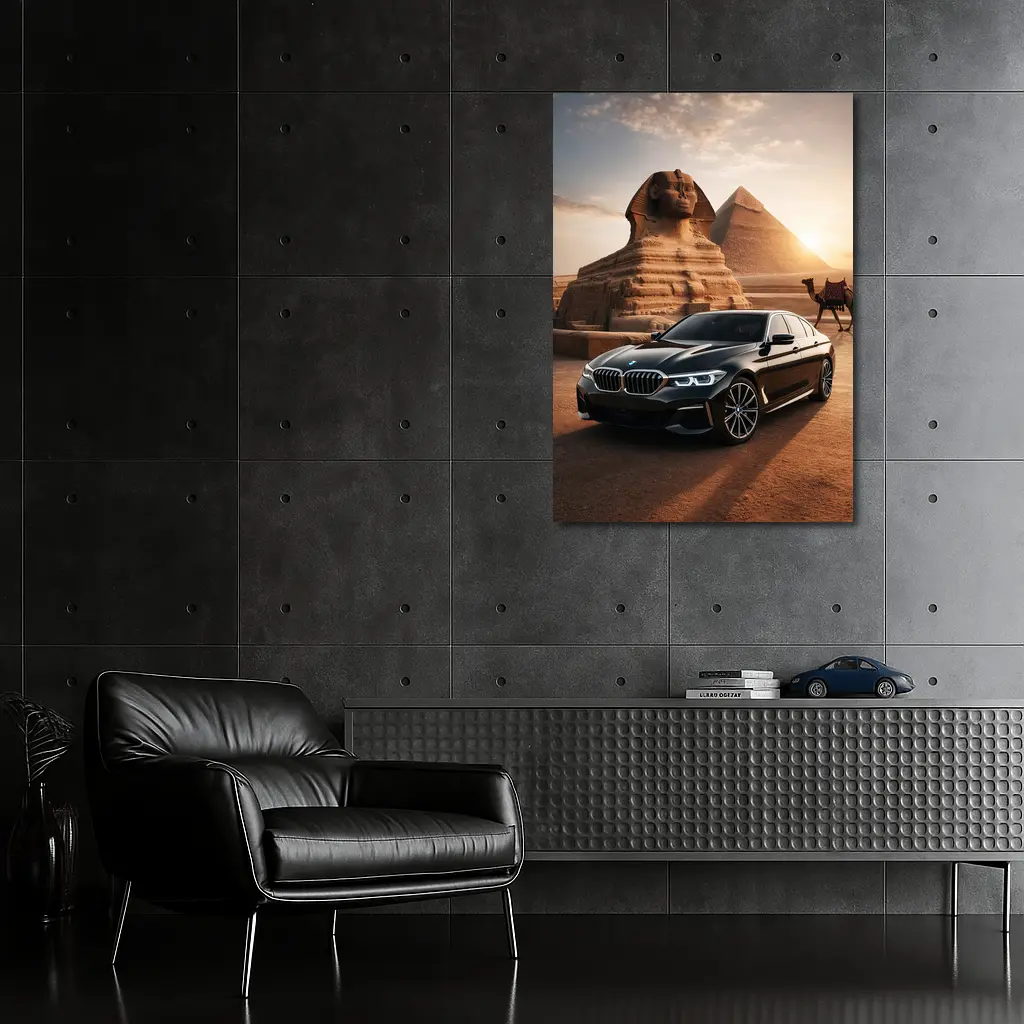 BMW 5 Series Black Egypt Pyramids Sphinx – Wall Art