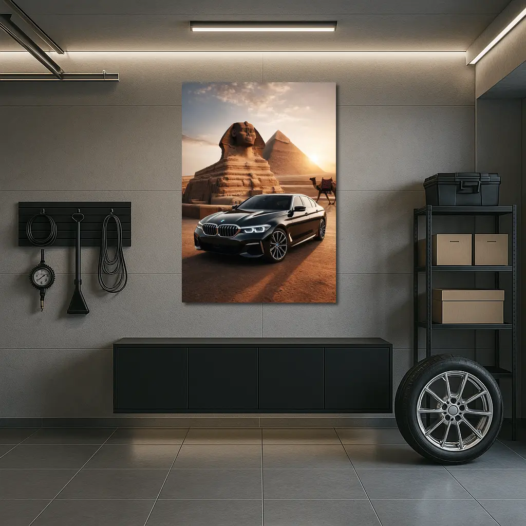 BMW 5 Series Black Egypt Pyramids Sphinx – Wall Art