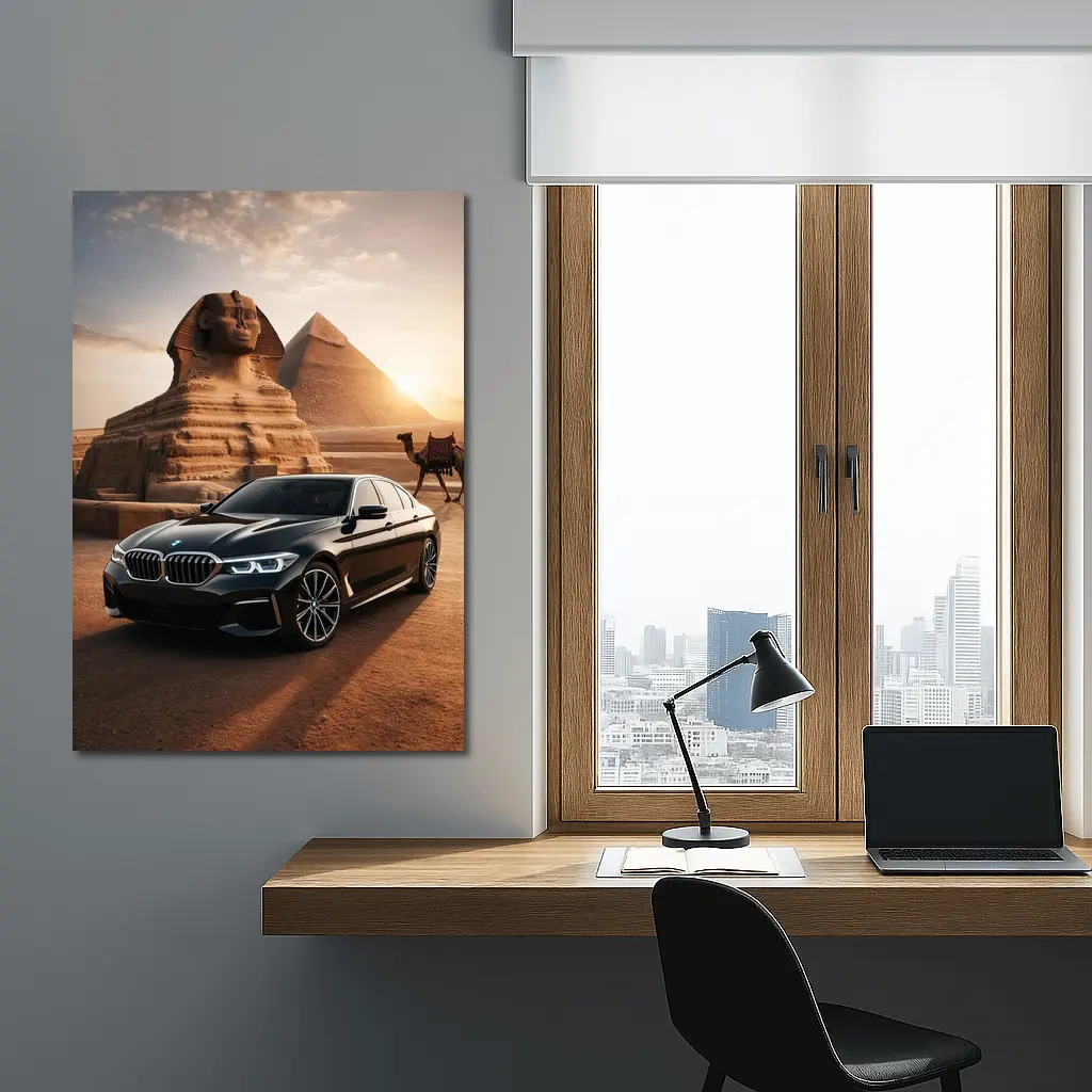 BMW 5 Series Black Egypt Pyramids Sphinx – Wall Art