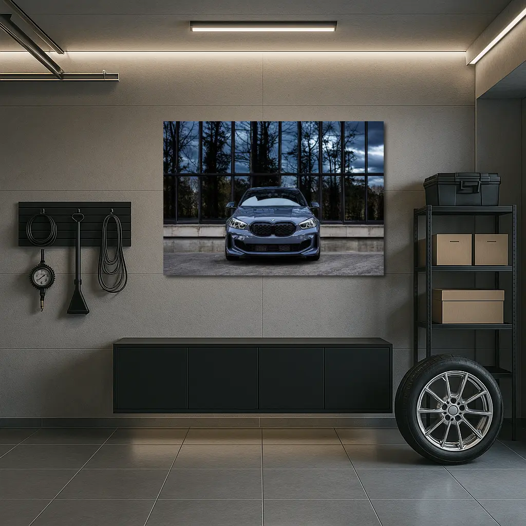 BMW M1 Front View Dark Stormy Background – Wall Art