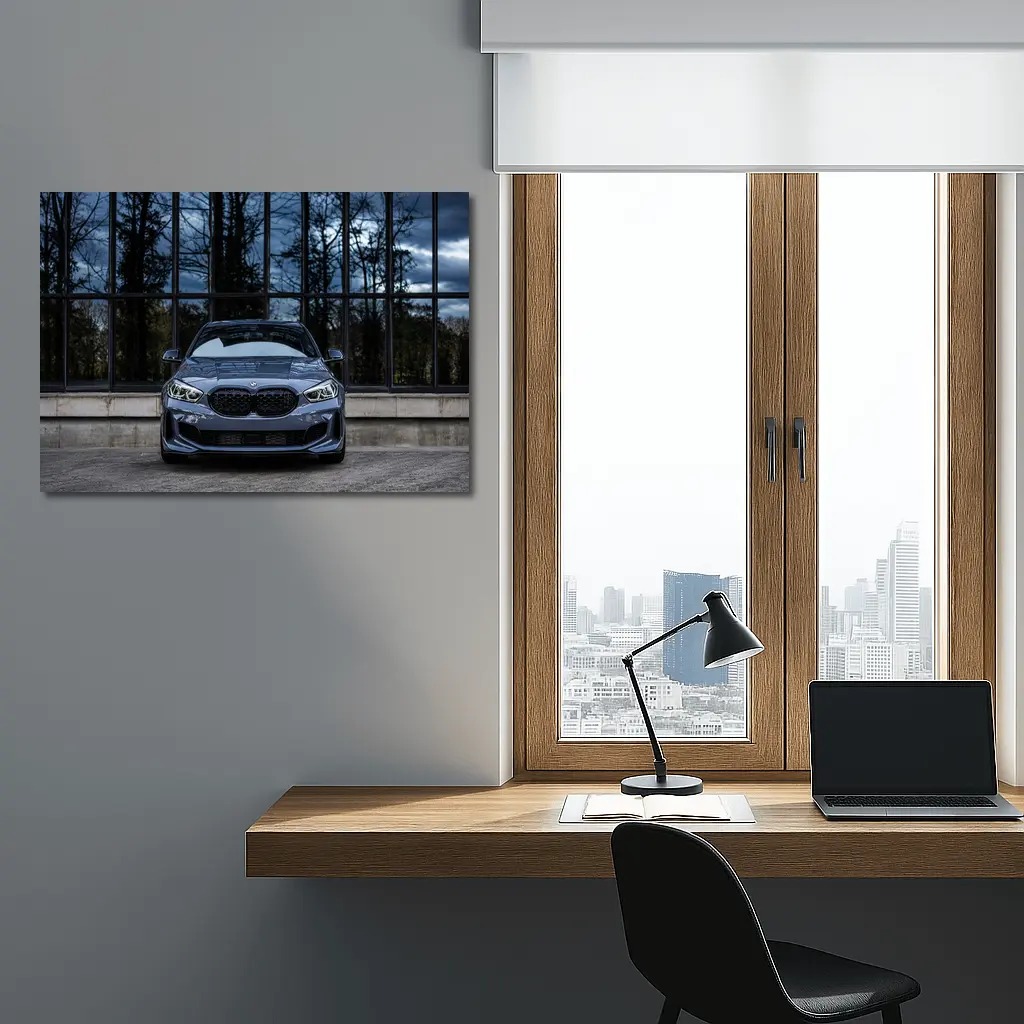 BMW M1 Front View Dark Stormy Background – Wall Art