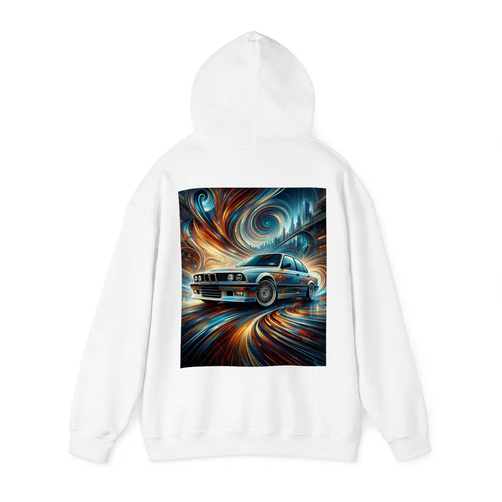 BMW E30 Swirling Abstract City Art – Hoodies