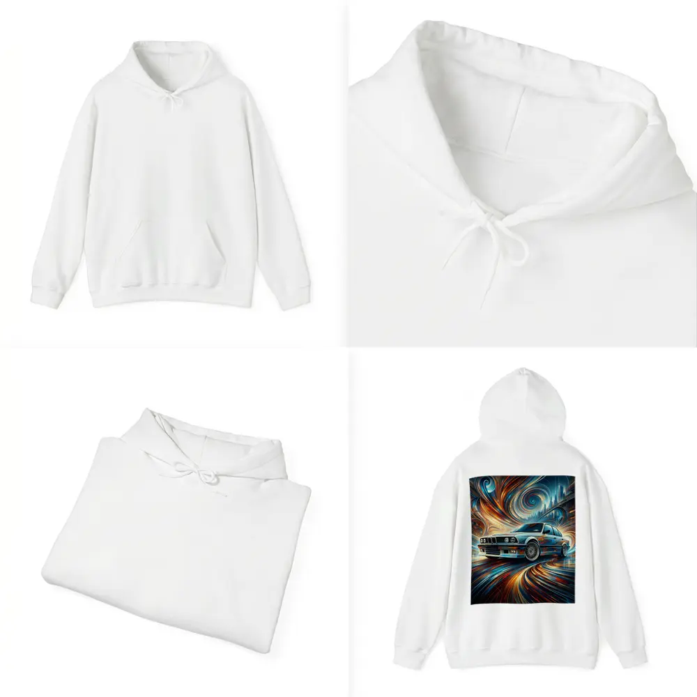 BMW E30 Swirling Abstract City Art – Hoodies