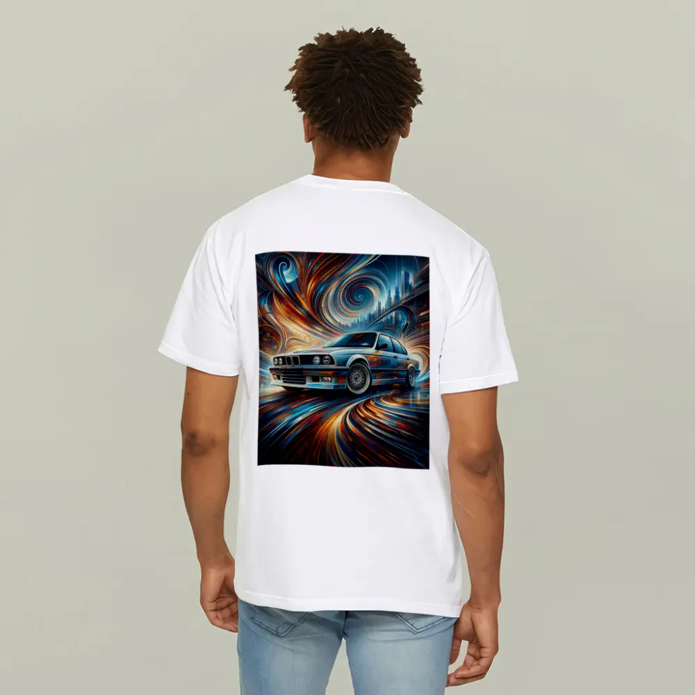 BMW E30 Swirling Abstract City Art – T-Shirts