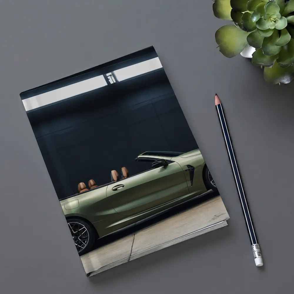 BMW M8 Convertible Olive Green Studio Shot – Notebooks