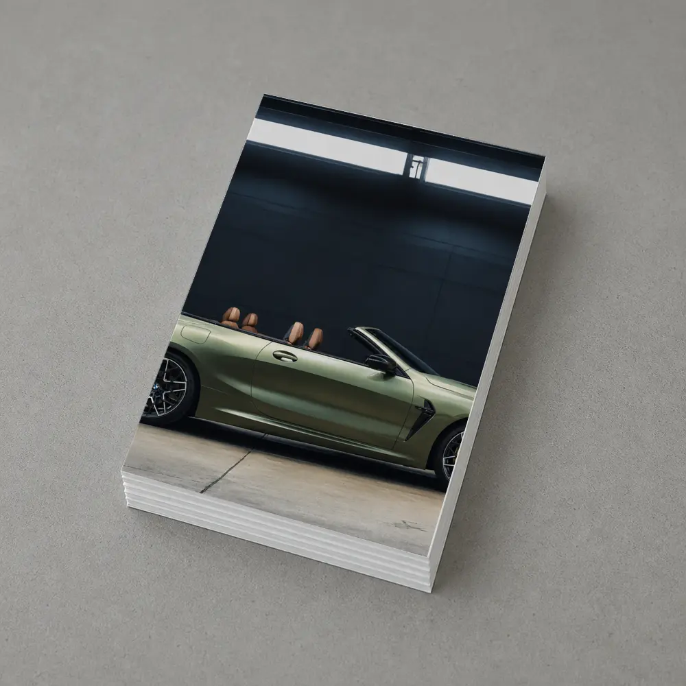 BMW M8 Convertible Olive Green Studio Shot – Postcards