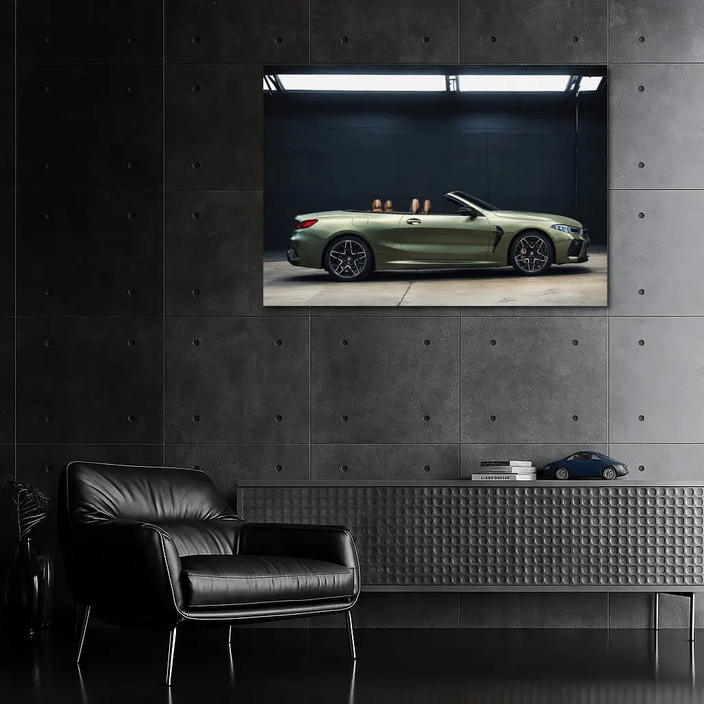 BMW M8 Convertible Olive Green Studio Shot – Wall Art