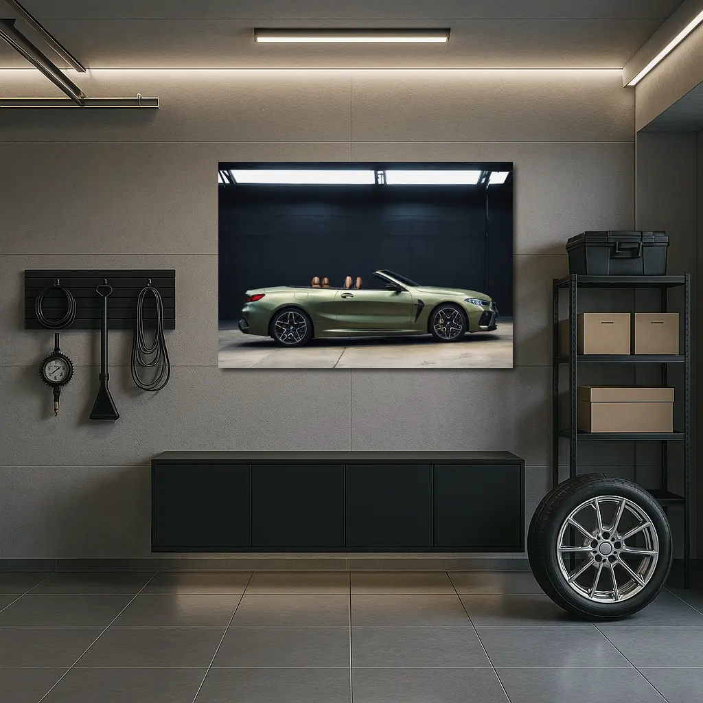 BMW M8 Convertible Olive Green Studio Shot – Wall Art
