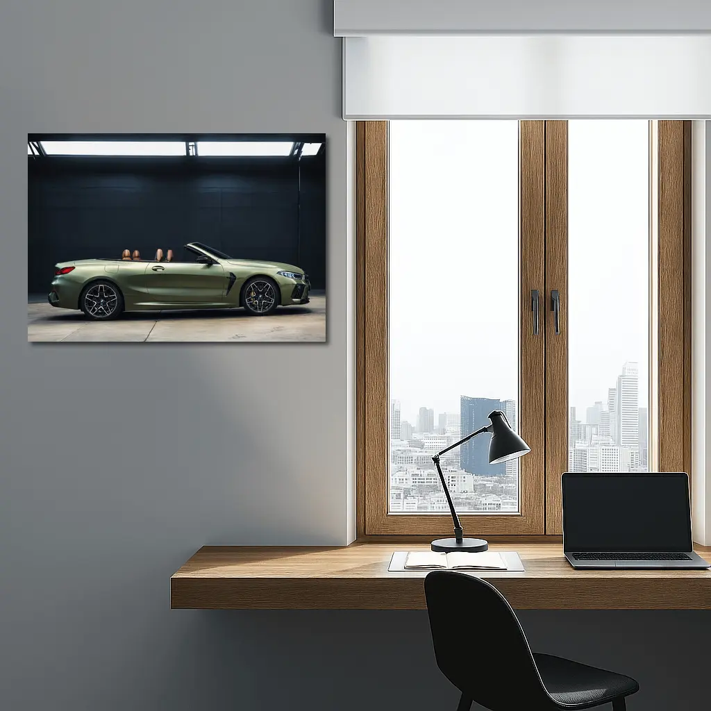 BMW M8 Convertible Olive Green Studio Shot – Wall Art