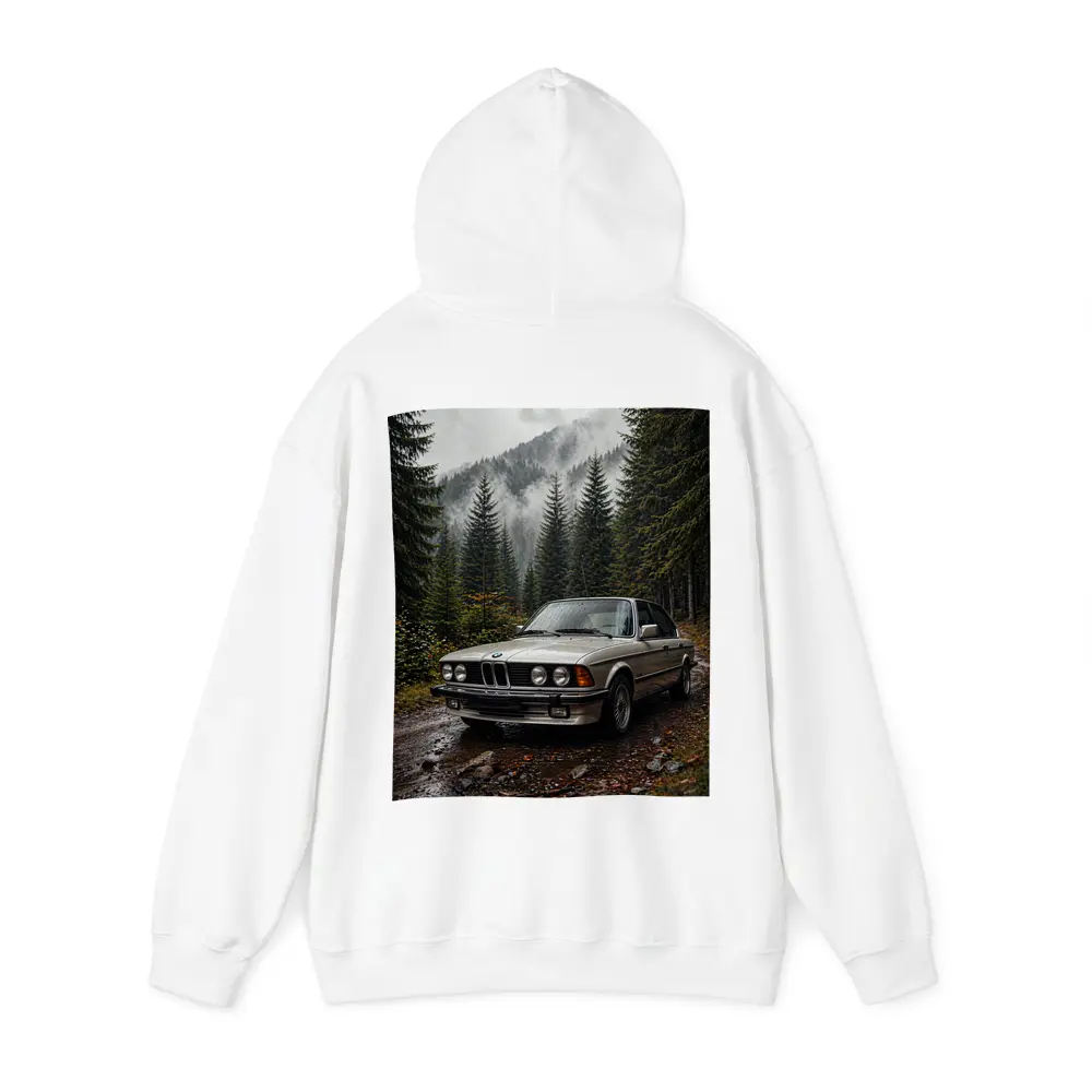 BMW E28 Classic Sedan Foggy Forest – Hoodies