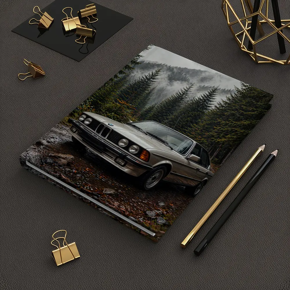 BMW E28 Classic Sedan Foggy Forest – Notebooks