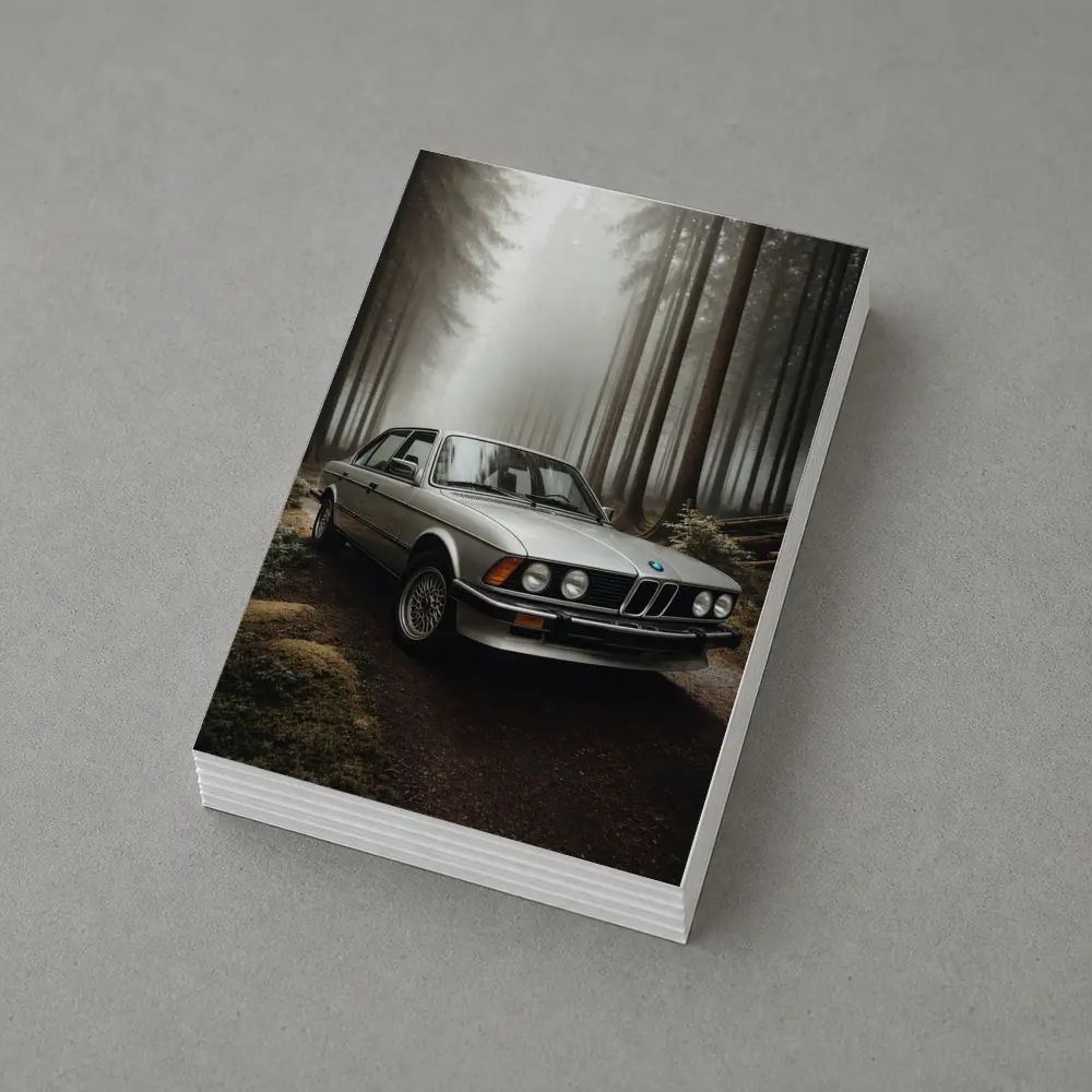 BMW E28 Classic Sedan Misty Forest – Postcards