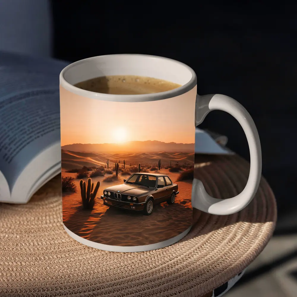 BMW E30 3 Series Desert Sunset Scene – Mugs