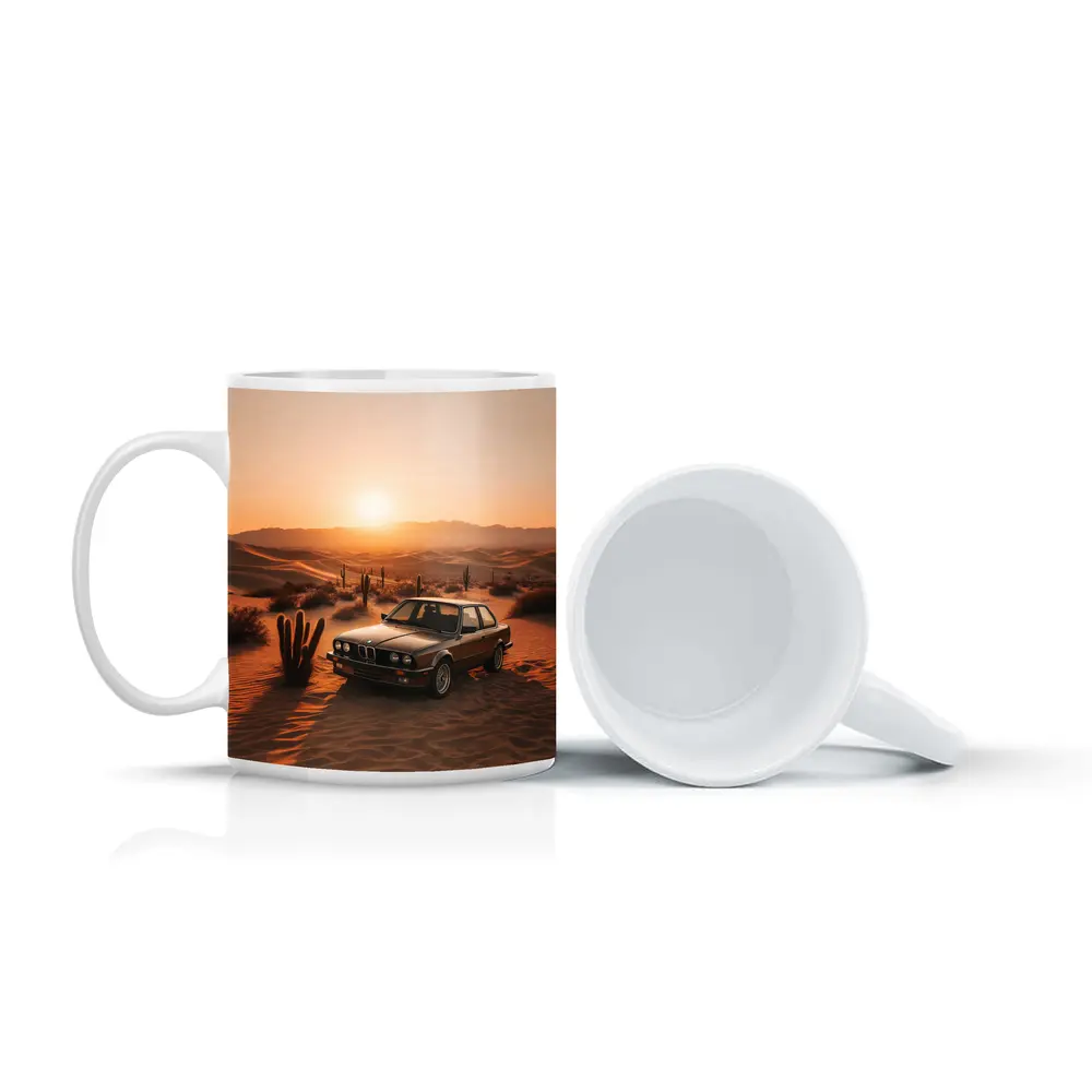 BMW E30 3 Series Desert Sunset Scene – Mugs