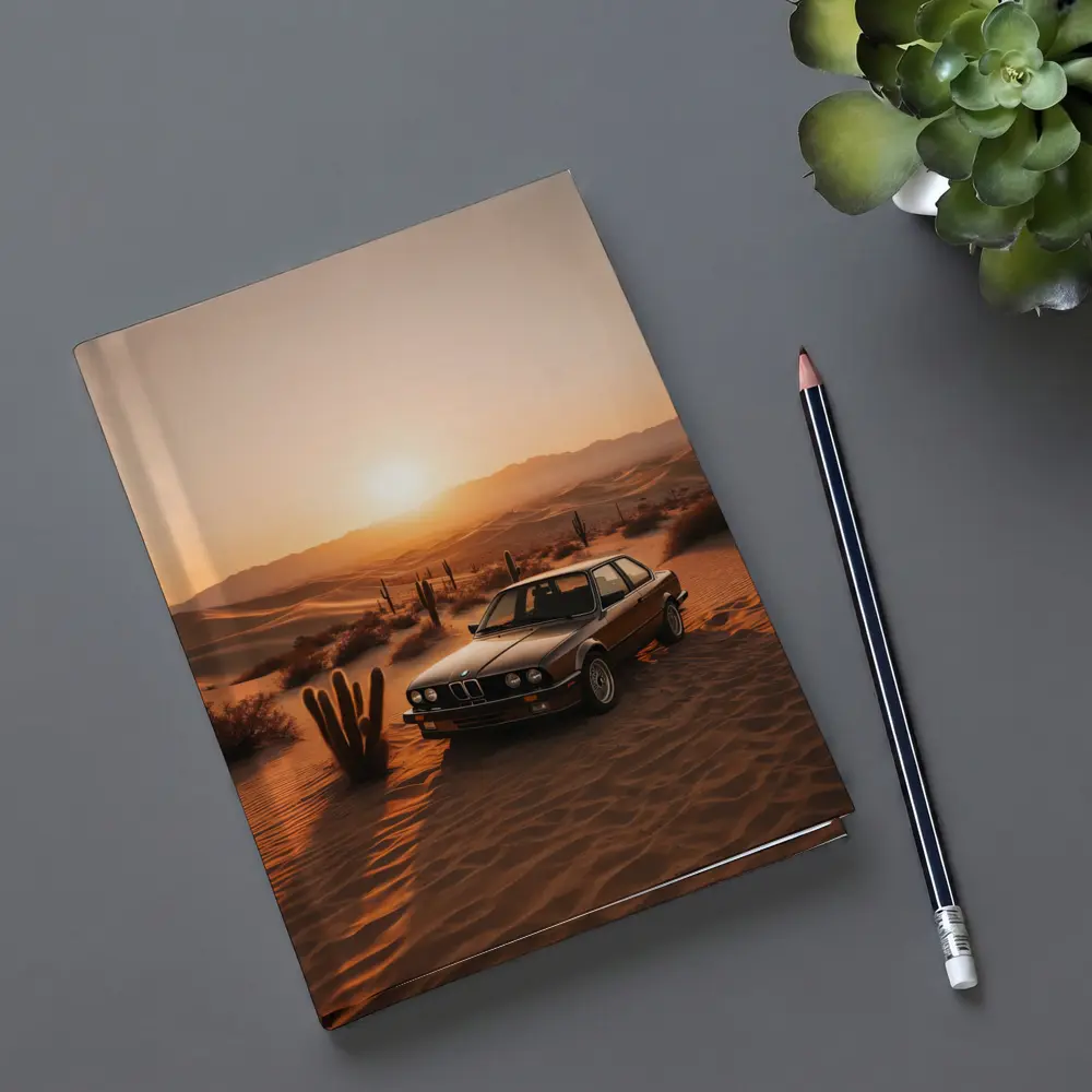 BMW E30 3 Series Desert Sunset Scene – Notebooks