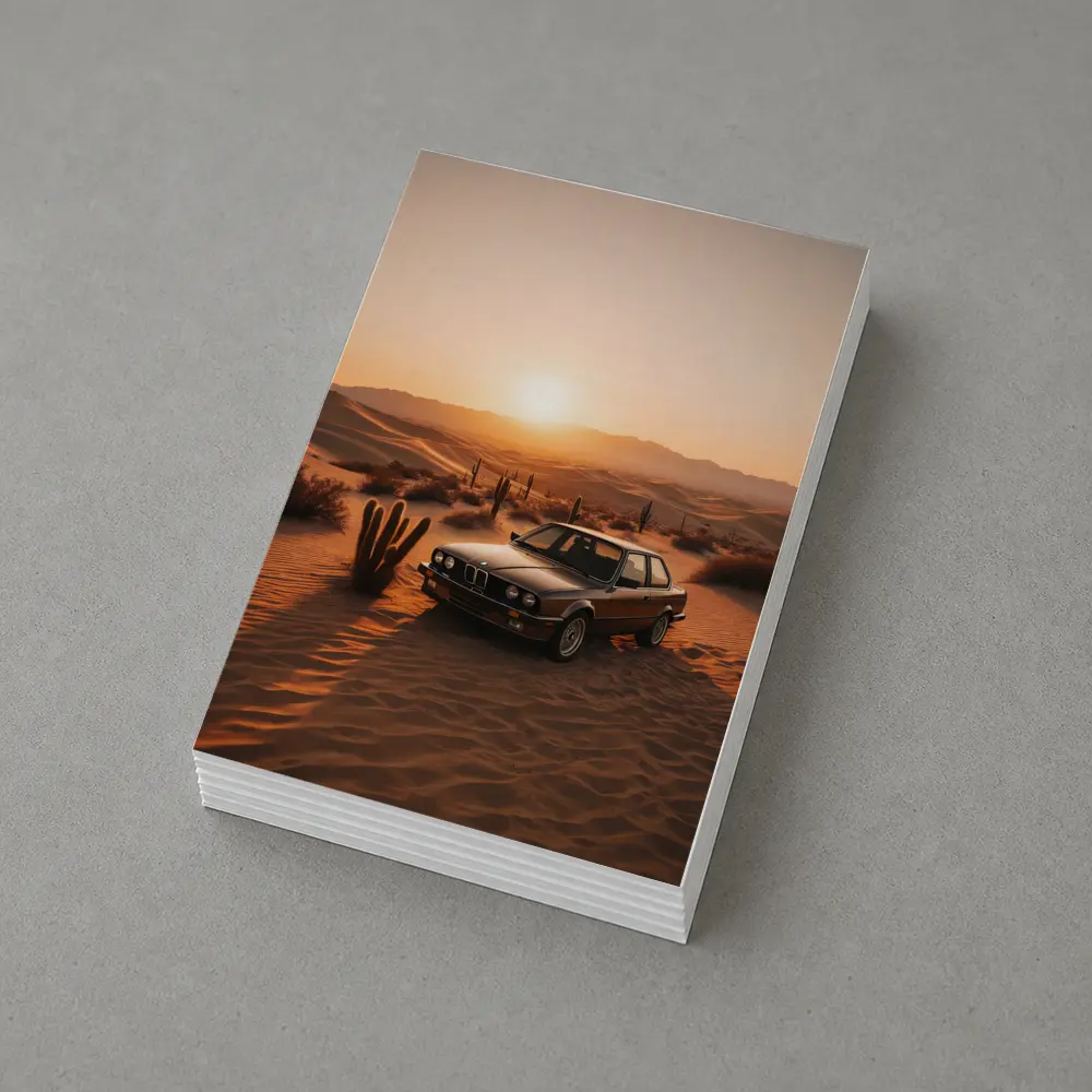 BMW E30 3 Series Desert Sunset Scene – Postcards