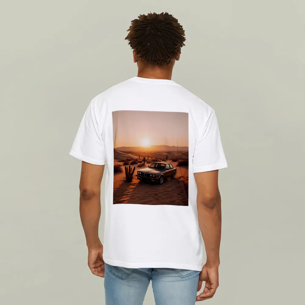 BMW E30 3 Series Desert Sunset Scene – T-Shirts