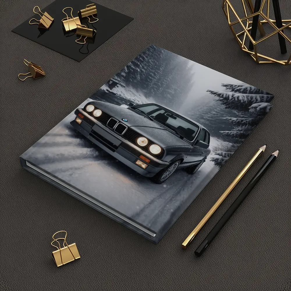 BMW E30 3 Series Snowy Forest Road – Notebooks